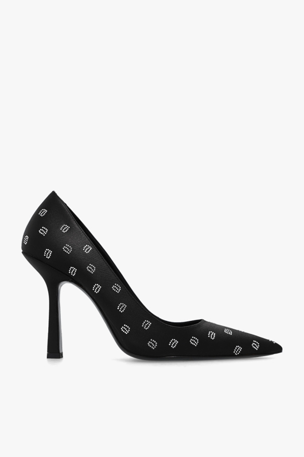 GenesinlifeShops France - Black 'Delphine' satin stiletto pumps